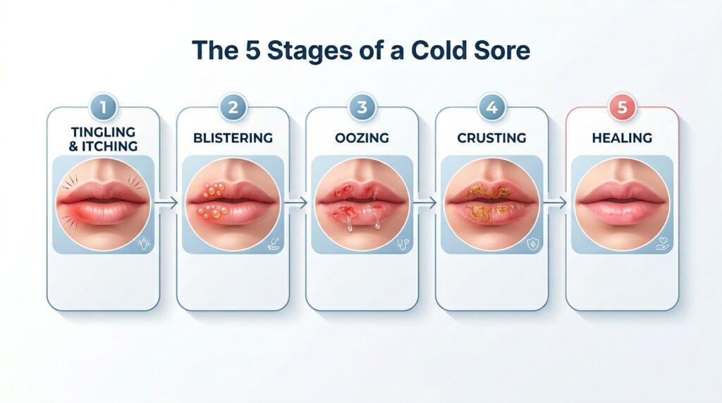 The 5 Stages of a Cold Sore