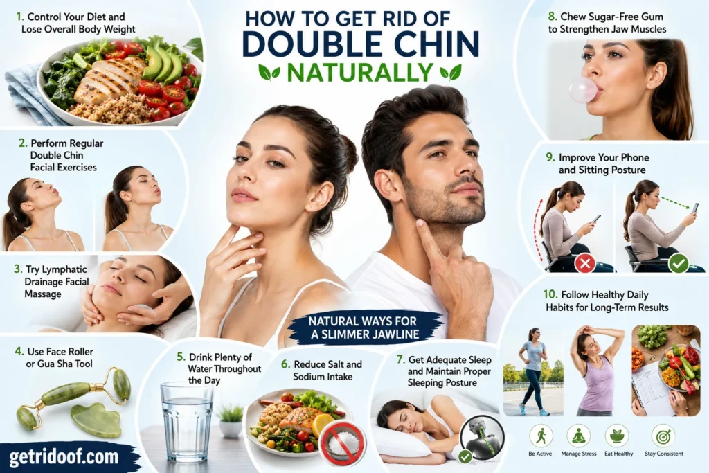 Best 10 Natural Methods to Get Rid of Double Chin Naturally