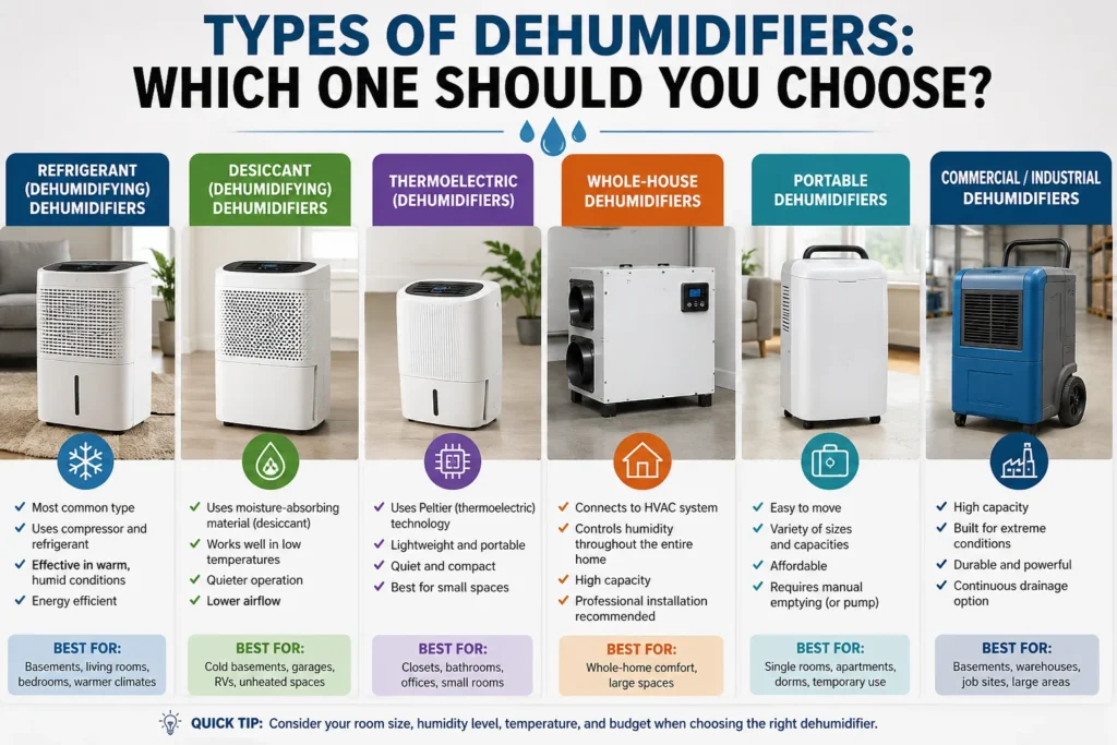 Types of Dehumidifiers: Which One Should You Choose?
