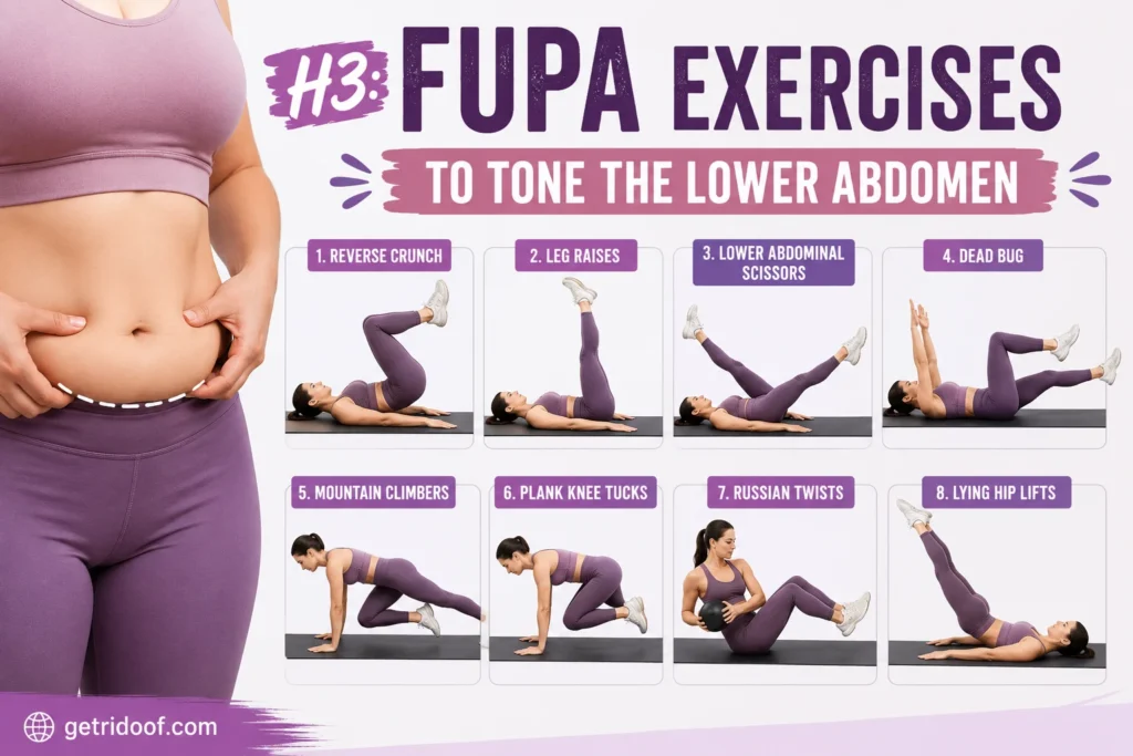 H3: FUPA Exercises to Tone the Lower Abdomen