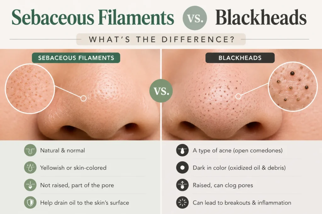 Sebaceous Filaments vs. Blackheads: What’s the Difference?
