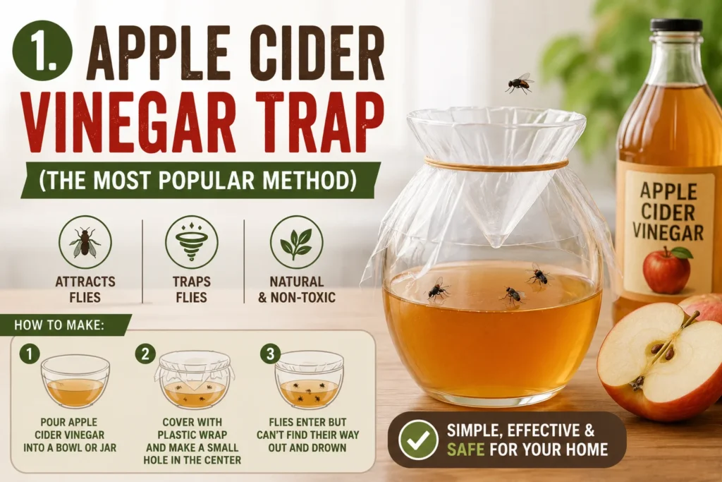 1. Apple Cider Vinegar Trap (The Most Popular Method)