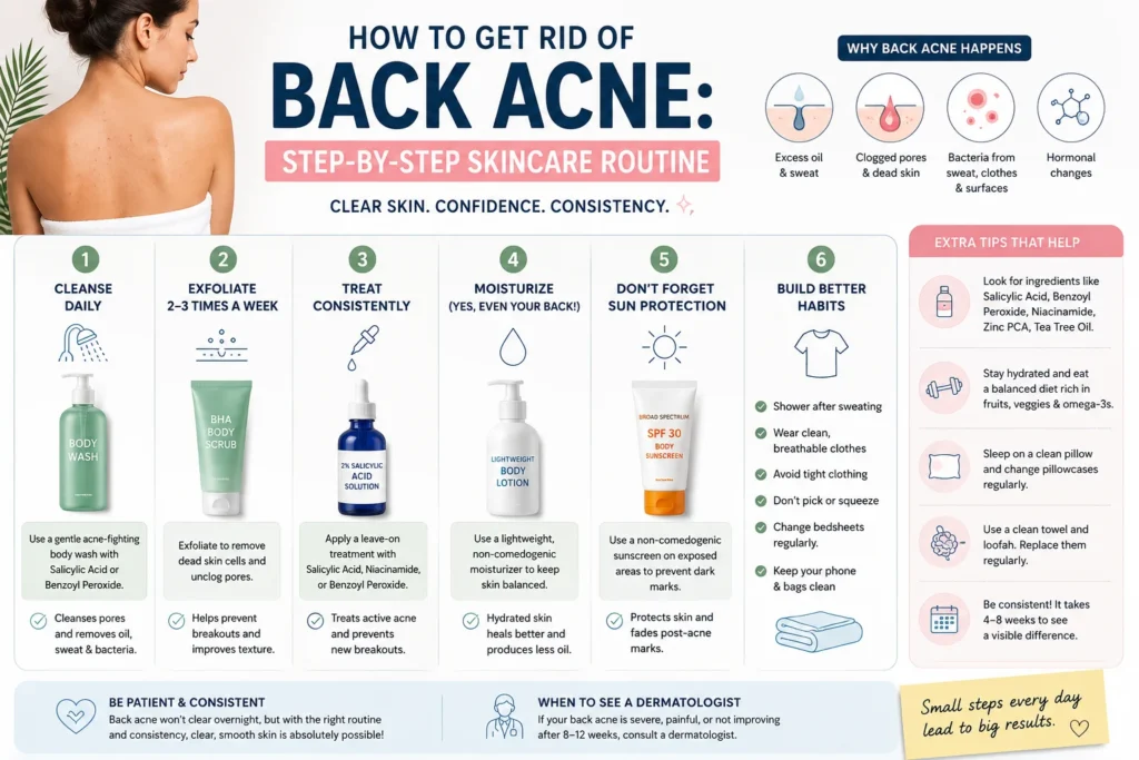 How to Get Rid of Back Acne: Step-by-Step Skincare Routine